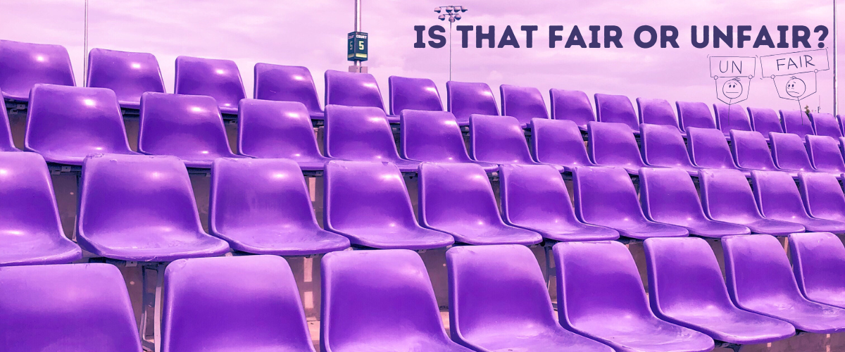 Image showing seats with the words is that fair or unfair?