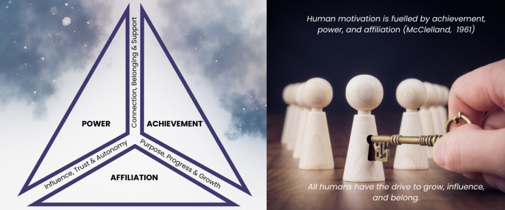 Motivation is made up of power, affiliation and achievement